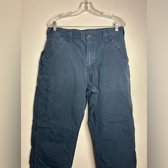 Carhartt Men’s Navy Blue original fit Size 34X30 work wear Outdoor winter cargo - Picture 5 of 13